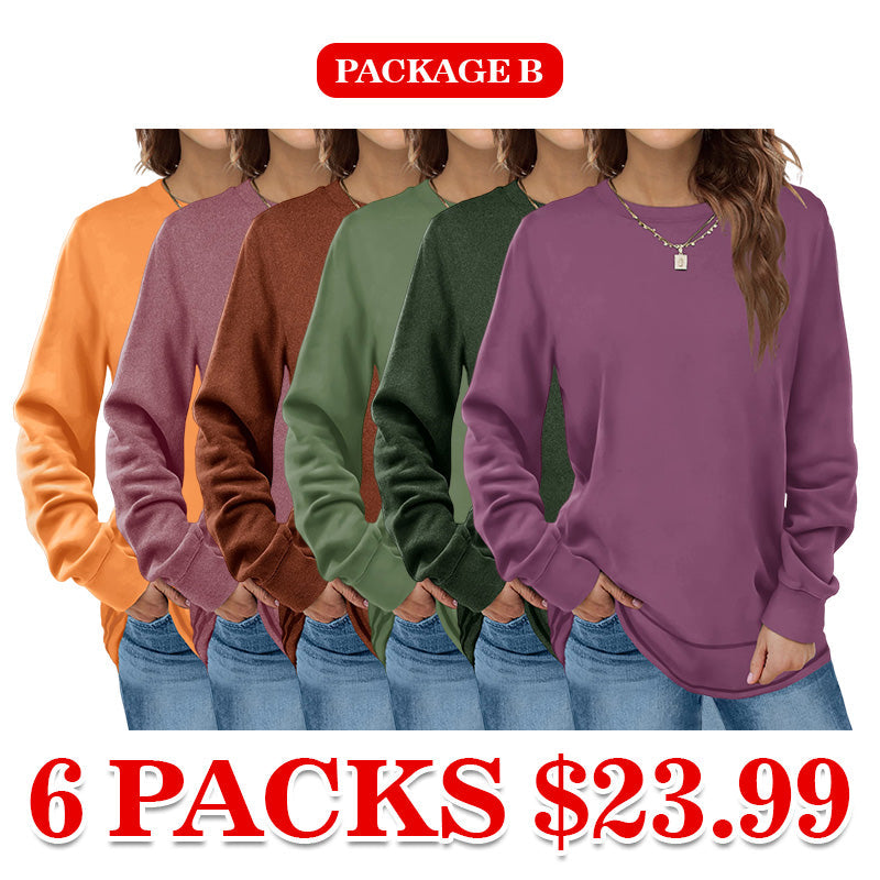 Women Crewneck Long Sleeve Shirts
