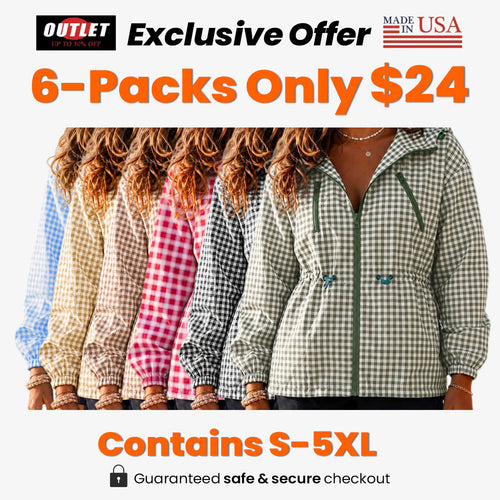 Women's Oversized Plaid Checkered Hooded Jackets
