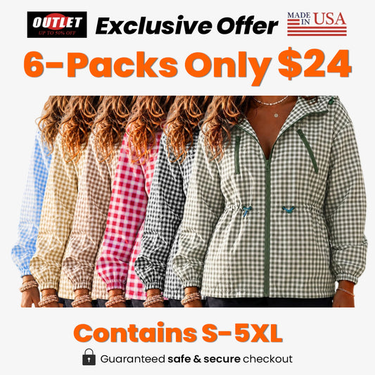 Women's Oversized Plaid Checkered Hooded Jackets
