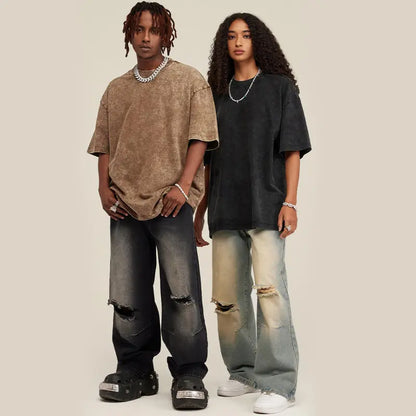 Acid Wash Unisex Oversized Cotton T-Shirt