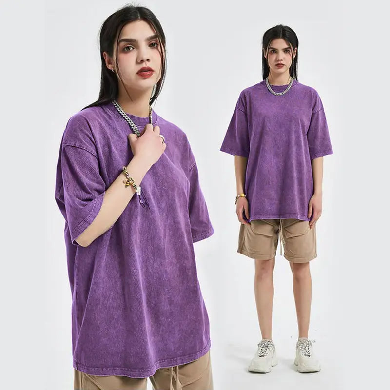 Acid Wash Unisex Oversized Cotton T-Shirt