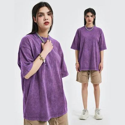 Acid Wash Unisex Oversized Cotton T-Shirt