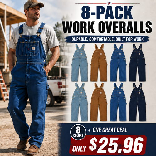 💝💝Last Day Promotion🔥Men's Denim Bib Overalls,  Workwear with Adjustable Straps and Convenient Tool Pockets
