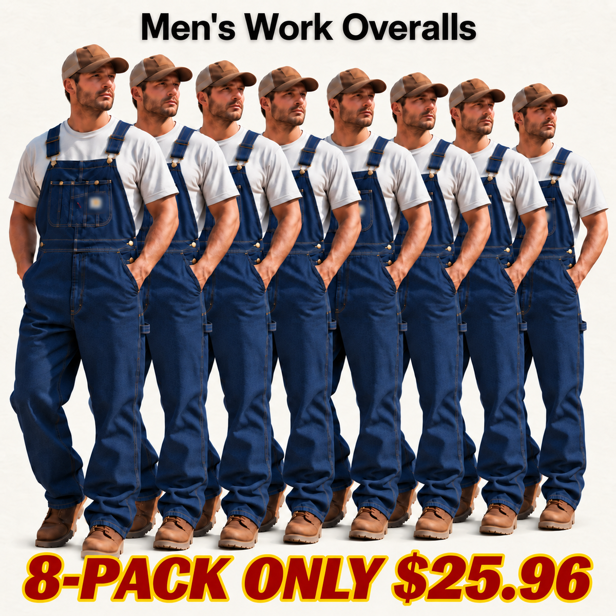 💝💝Last Day Promotion🔥Men's Denim Bib Overalls,  Workwear with Adjustable Straps and Convenient Tool Pockets