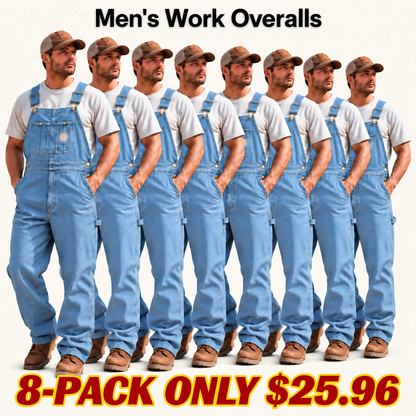 💝💝Last Day Promotion🔥Men's Denim Bib Overalls,  Workwear with Adjustable Straps and Convenient Tool Pockets