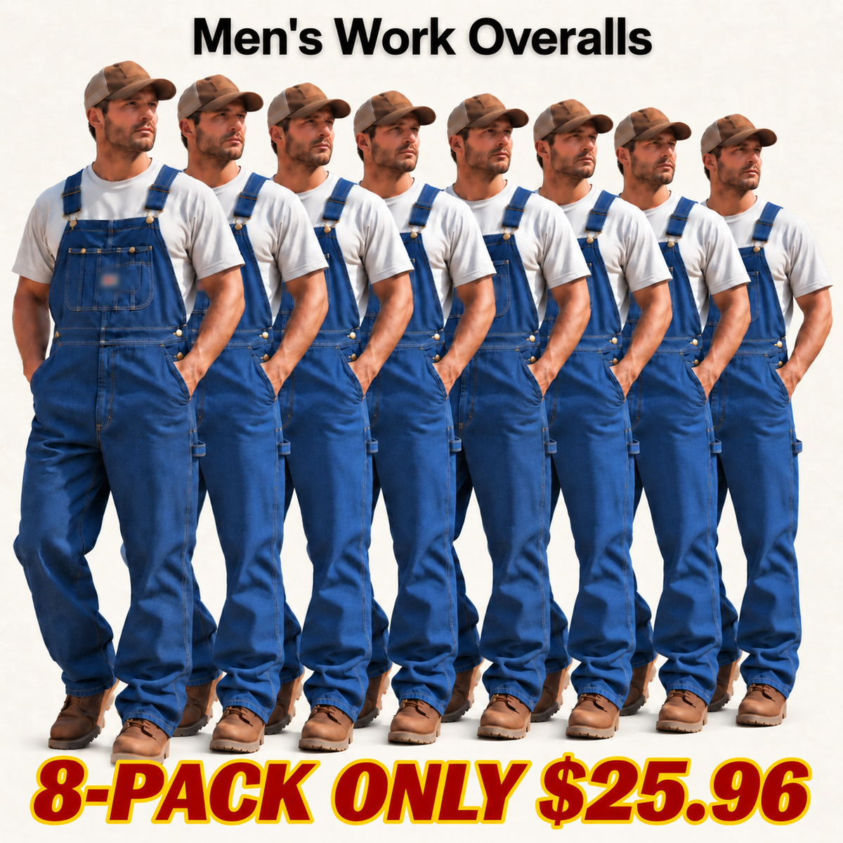 💝💝Last Day Promotion🔥Men's Denim Bib Overalls,  Workwear with Adjustable Straps and Convenient Tool Pockets
