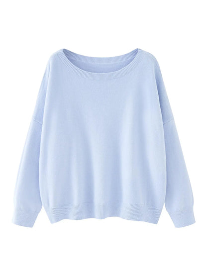 Women's Plain Scoop Neck Sweater