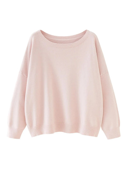 Women's Plain Scoop Neck Sweater