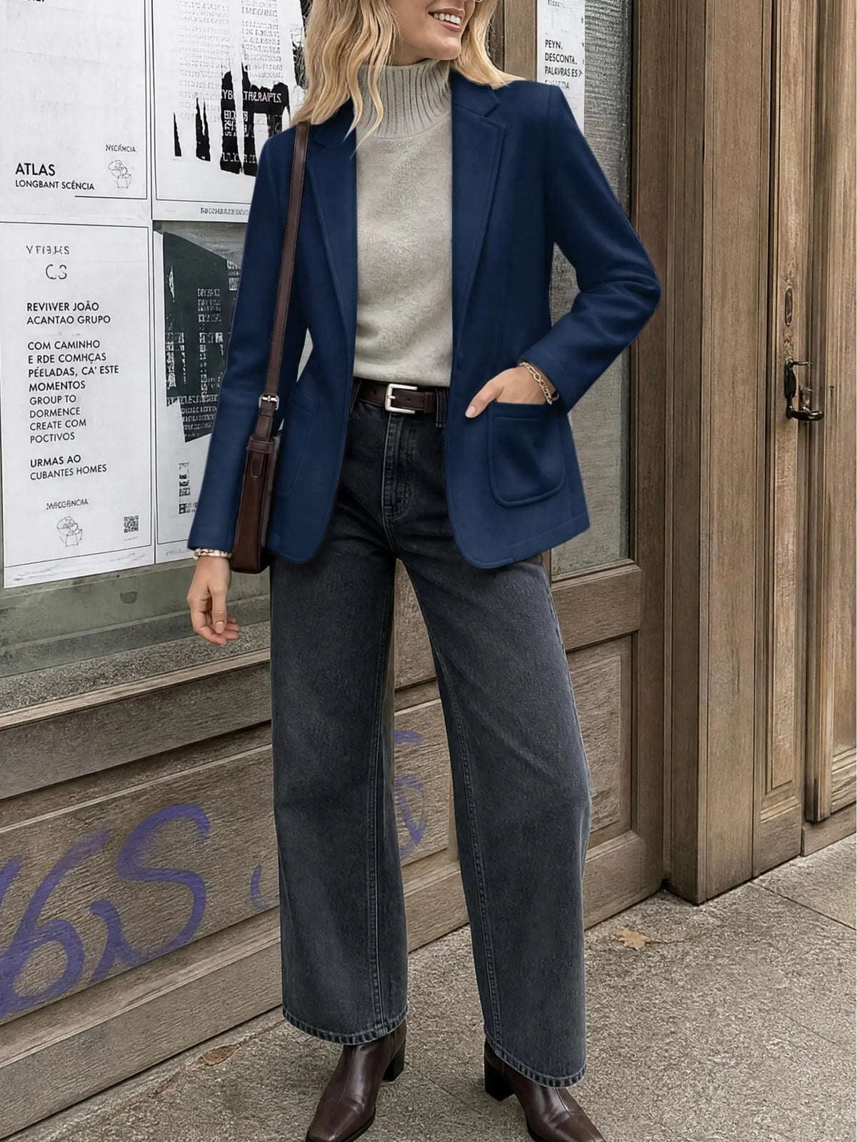 Women's Stand-Collar Sweat-Style Blazer