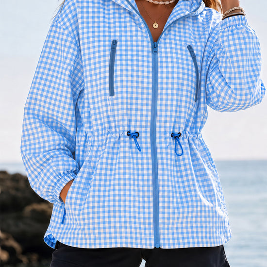 Women's Oversized Plaid Checkered Hooded Jackets