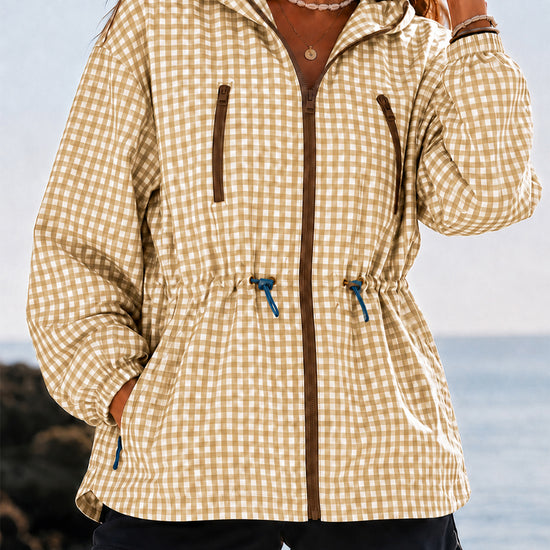 Women's Oversized Plaid Checkered Hooded Jackets