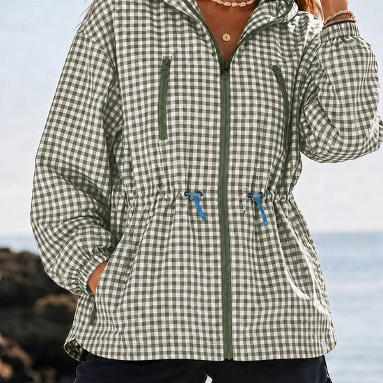 Women's Oversized Plaid Checkered Hooded Jackets
