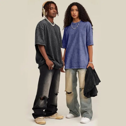 Acid Wash Unisex Oversized Cotton T-Shirt